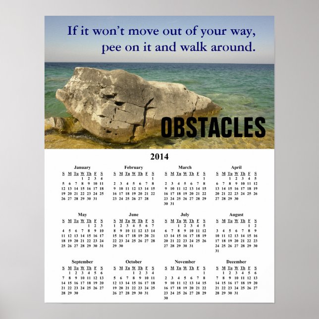 2014 Demotivational Calendar Obstacles Poster (Front)