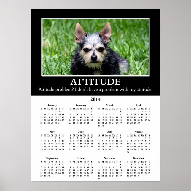 2014 Demotivational Wall Calendar: Bad Attitude Poster (Front)