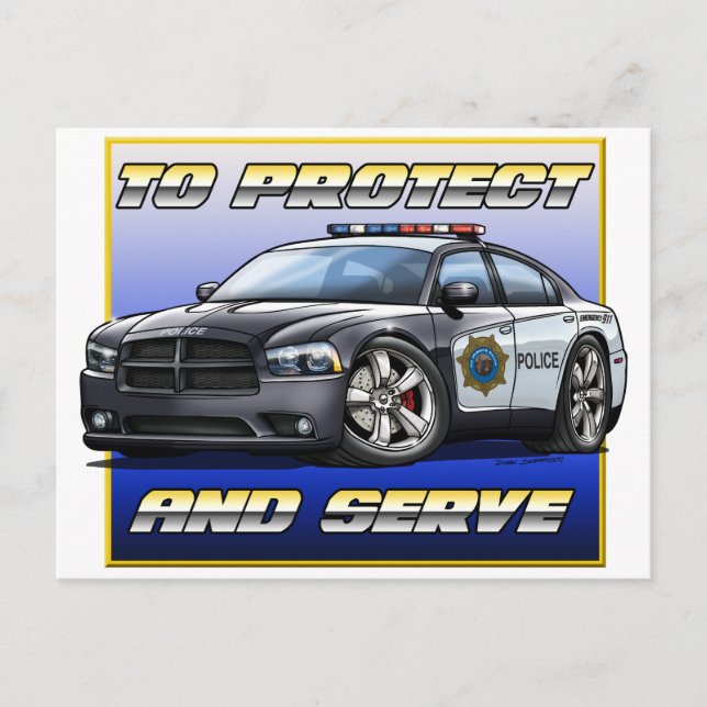 2014 Dodge Charger Police Car 1 Postcard (Front)