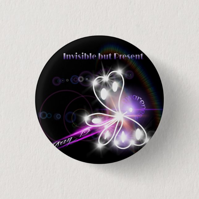 2014 Fibromyalgia Awareness Butterfly 3 Cm Round Badge (Front)