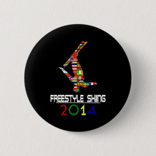 2014: Freestyle Skiing 6 Cm Round Badge