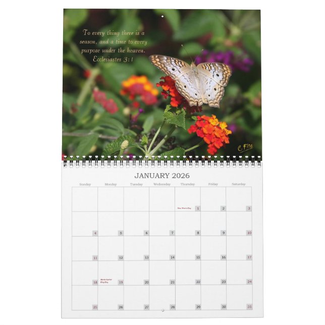 2014 Inspirations Calendar - Butterflies (Jan 2026)