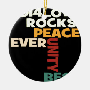 2014 Love Rocks Peace Art Print Ceramic Tree Decoration