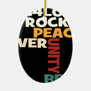 2014 Love Rocks Peace Art Print Ceramic Tree Decoration