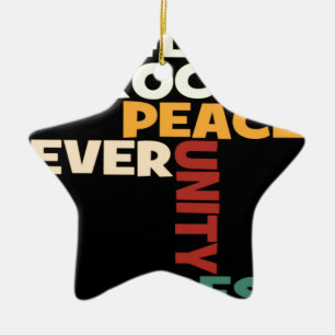 2014 Love Rocks Peace Art Print Ceramic Tree Decoration