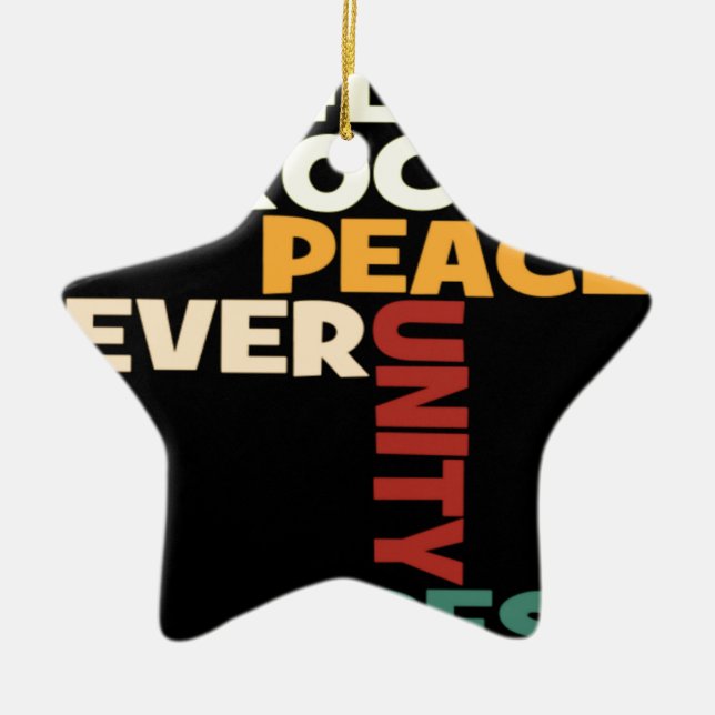 2014 Love Rocks Peace Art Print Ceramic Tree Decoration (Front)