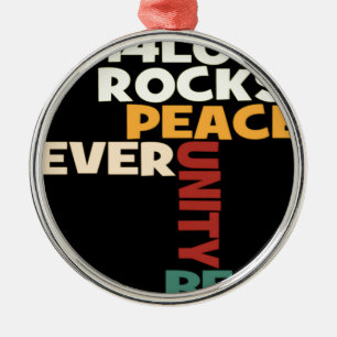 2014 Love Rocks Peace Art Print Metal Tree Decoration