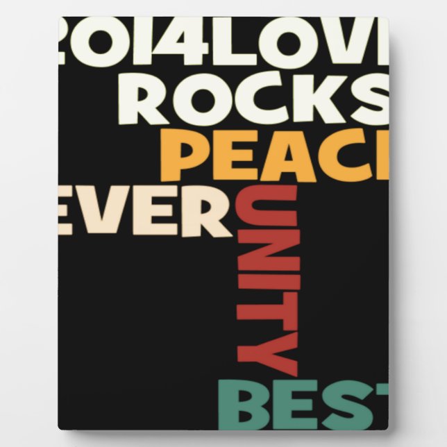 2014 Love Rocks Peace Art Print Plaque (Front)