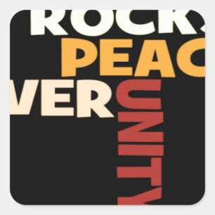 2014 Love Rocks Peace Art Print Square Sticker