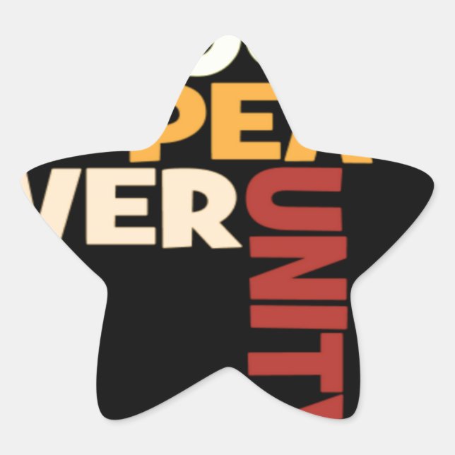 2014 Love Rocks Peace Art Print Star Sticker (Front)