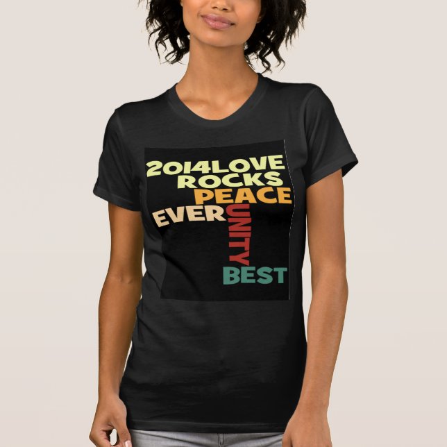 2014 Love Rocks Peace Art Print T-Shirt (Front)