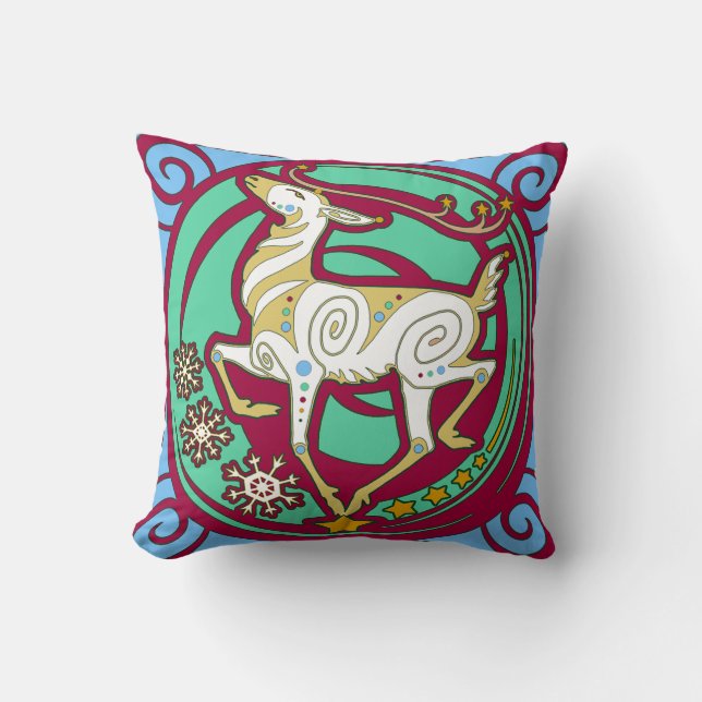 2014 MinkMode RunedeerTM Holiday Pillow (Front)
