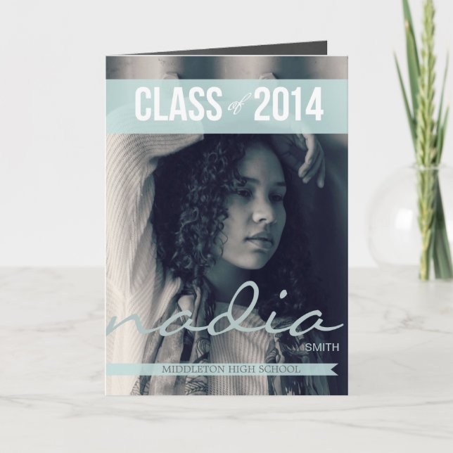 2014 Modern Ribbon Graduation Invitations 2 (Front)