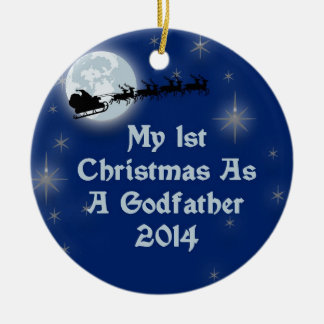 2014 My 1st Christmas As A Godfather Ceramic Tree Decoration