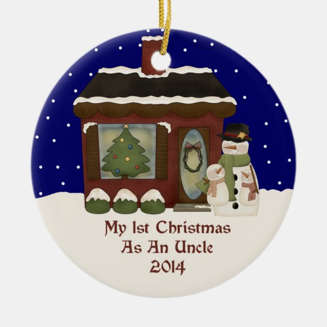 2014 My 1st Christmas As A Uncle Ceramic Tree Decoration (Front)