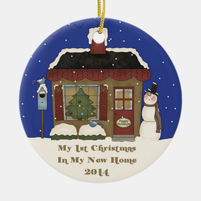2014 My New Home Christmas Ceramic Tree Decoration (Front)