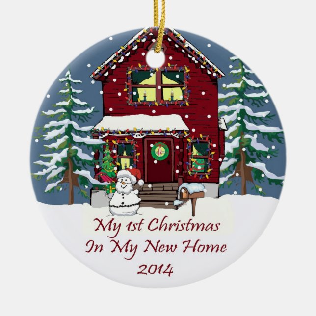 2014 My New Home Christmas Ceramic Tree Decoration (Front)