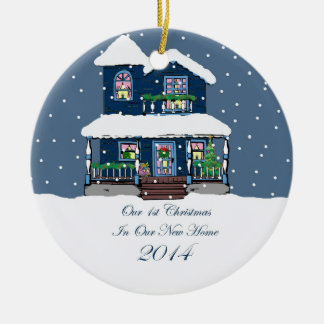 2014 New Home Christmas Snowy Victorian Ceramic Tree Decoration
