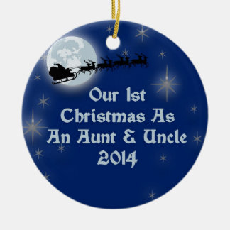 2014 Our 1st Christmas As An Aunt and Uncle Ceramic Tree Decoration