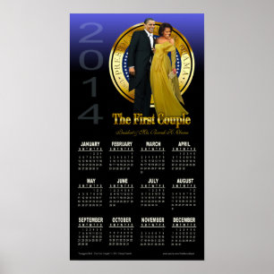 2014 President Barack and Michelle Obama Calendar Poster