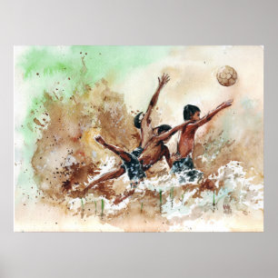 2014 Soccer boys football fans Print by Vimal