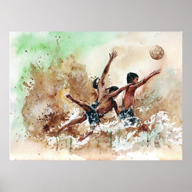 2014 Soccer boys football fans Print by Vimal (Front)