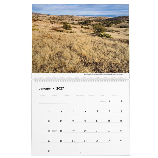 2014, Southwestern New Mexico Calendar (Jan 2027)