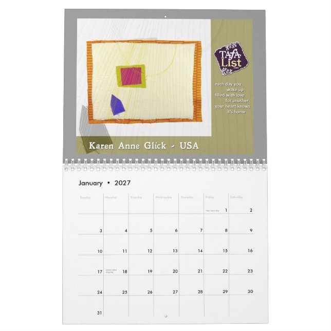 2014 TAFA Calendar: Roots Calendar (Jan 2027)