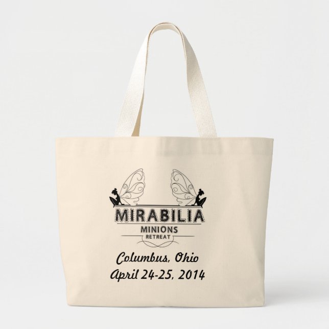 2014 Tote, Black Graphic Large Tote Bag (Front)