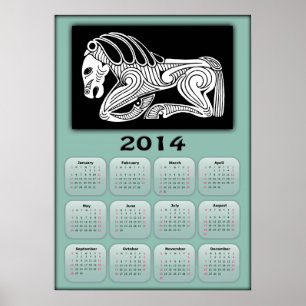 2014 Year of Horse calendar with Scythian horse Poster