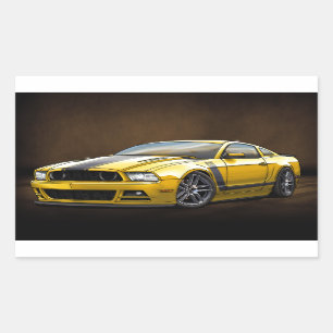 2014 Yellow Boss 302 Rectangular Sticker