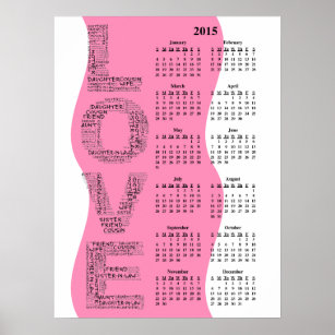 2015: A Year of Love Yearly Wall Calendar Poster