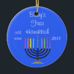 2015 BABY'S FIRST  HANUKKAH Ornament<br><div class="desc">MENORAH AND STAR OF DAVID BEAUTIFUL ORNAMENT FOR HANUKKAH ... LOVELY GIFT for a Babys first Holiday</div>