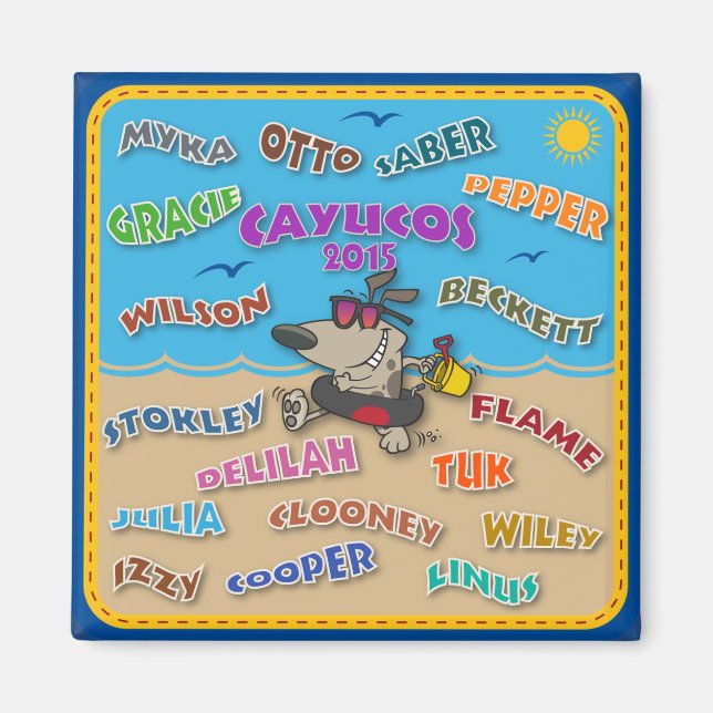 2015 Beach Names Magnet (Front)