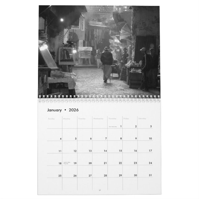 2015 Black and white photography calendar (Jan 2026)