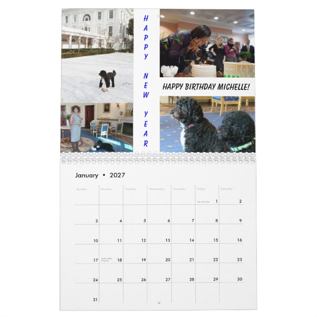 2015 Bo and Sunny Calendar (Jan 2027)