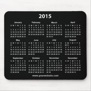 2015 Calender Black and White Business Mouse Mat