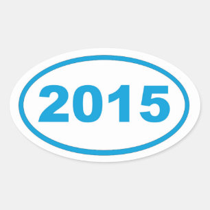 2015 cyan blue oval sticker