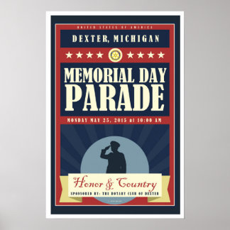 2015 Dexter Michigan Memorial Day Parade Poster