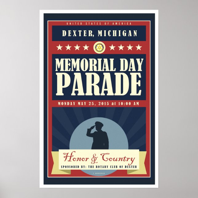2015 Dexter Michigan Memorial Day Parade Poster (Front)