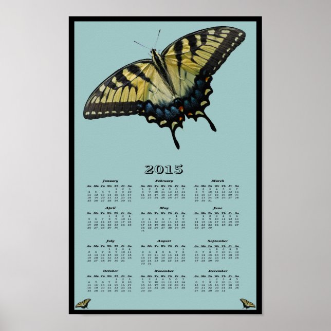 2015 Eastern Tiger Swallowtail calendar Poster (Front)