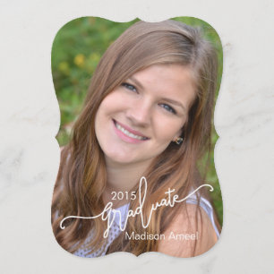 2015 Fancy Graduate   Graduation Annoucement Red Invitation