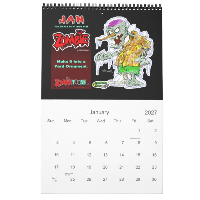 2015 Fun Things To Do With Your ZOMBIE Calendar (Jan 2027)
