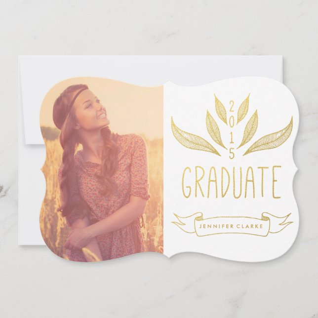 2015 GOLD GRADUATION PARTY INVITATION (Front)