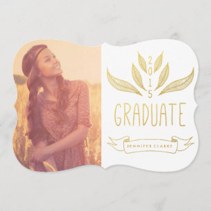 2015 GOLD GRADUATION PARTY INVITATION