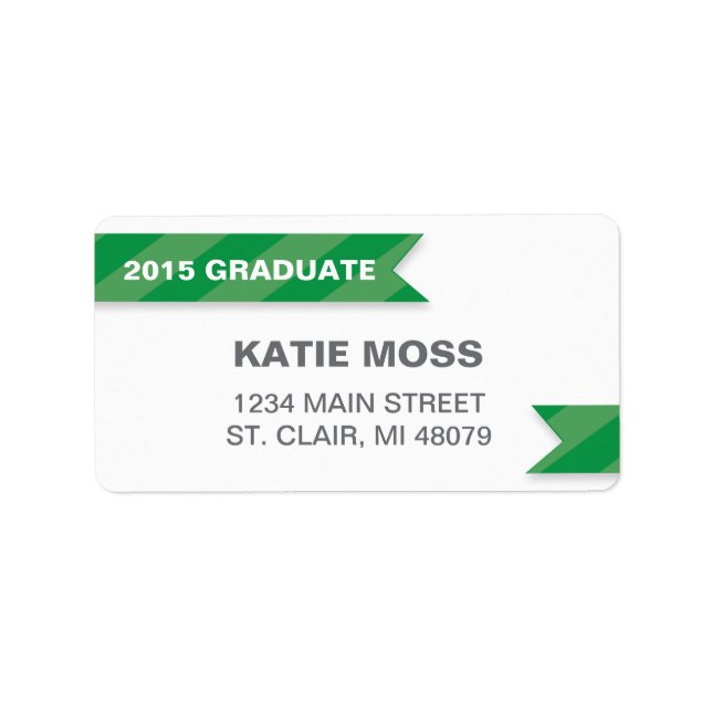 2015 Graduation Address Label  | Green (Front)