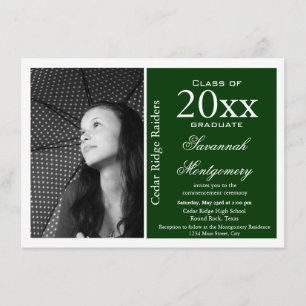 2015 High School Graduation Announcements Green