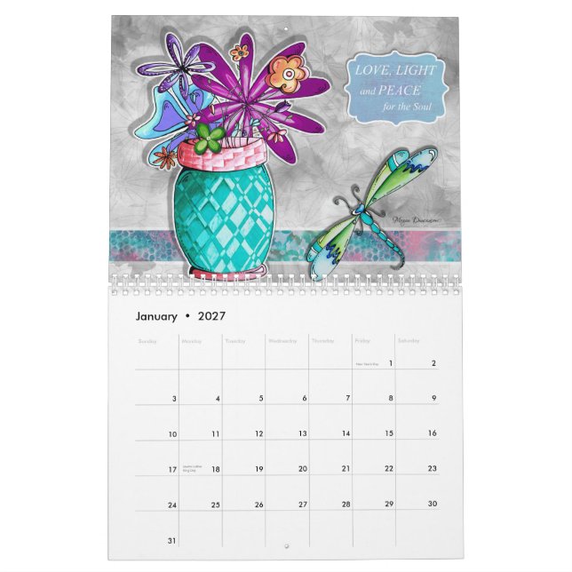 2015 Inspirational Calendar Flower Inspiring Quote (Jan 2027)