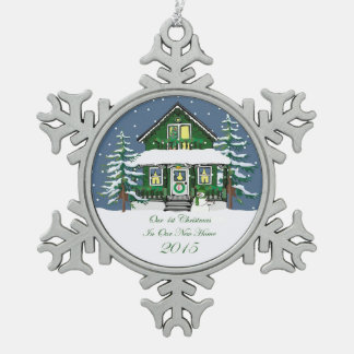 2015 New Home 1st Christmas Snowflake Pewter Christmas Ornament