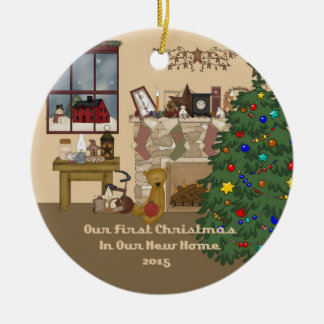 2015 New Home Christmas Fireplace Ceramic Tree Decoration